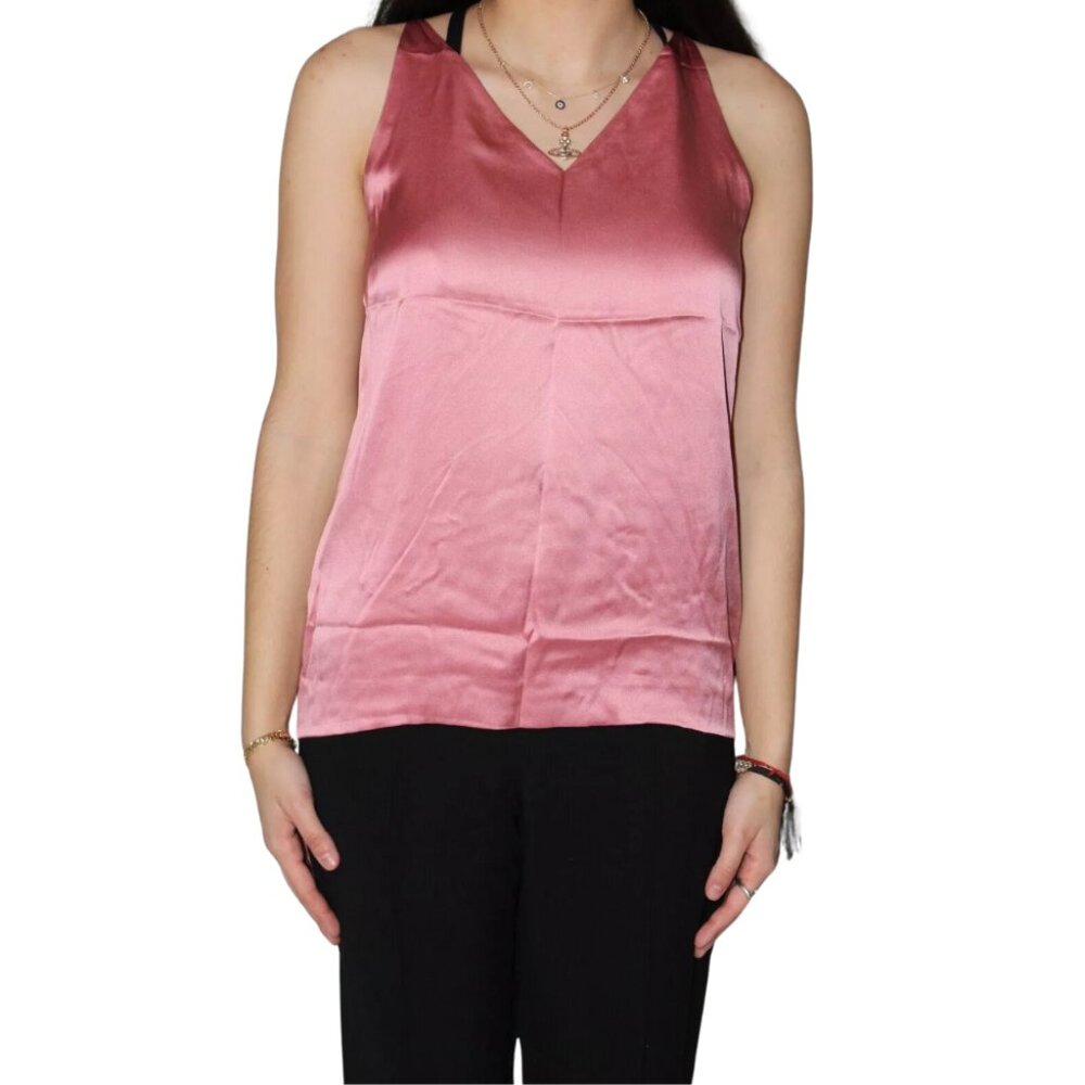 $660 NEW W/TAGS Salvatore Ferragamo Pink Blouse Tank Top Silk Size 38, 40, 44 IT